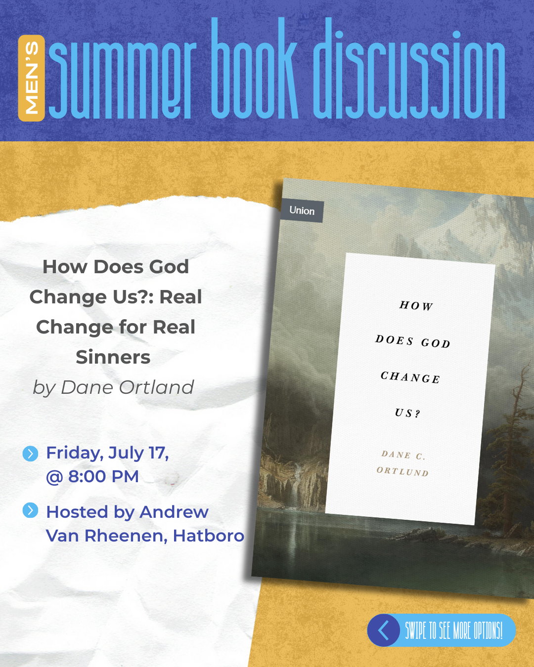 Men's Summer Book Discussion - how does God change us